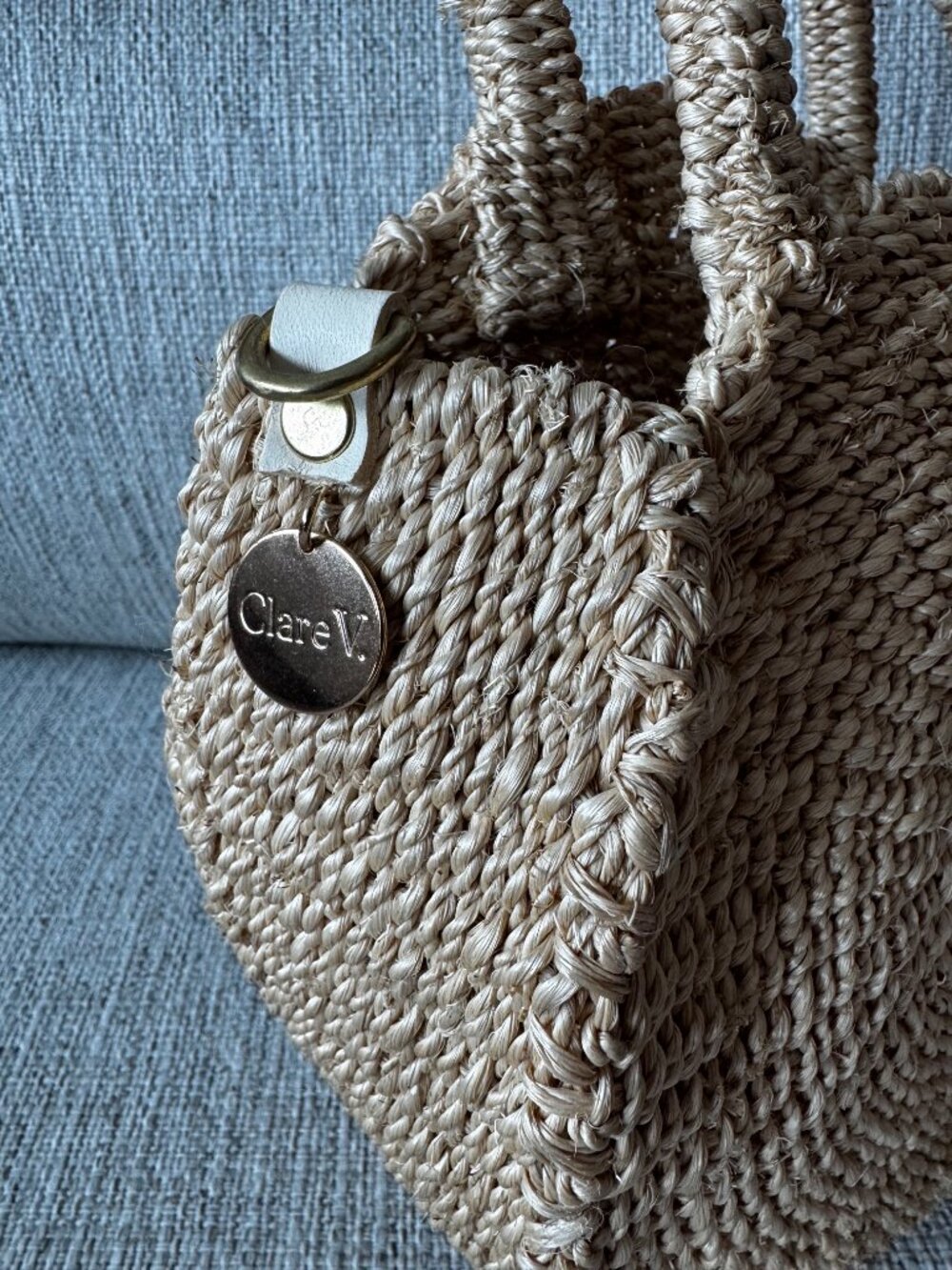 clare vivier raffia straw beach summer night bag - Picture 5 of 6